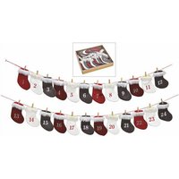 Spetebo befüllbarer Adventskalender Adventskalender Socken mit Plüsch   Adventskette  Set  24 tlg   zum Befüllen