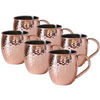 BURI Tasse 6x Moscow Mule Becher 500ml Edelstahl Kupfer  Edelstahl