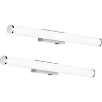 TRIO Leuchten Spiegelleuchte  LED fest integriert  Warmweiß  2er Set Wand lampe mit Schalter Badlampen Gäste WC Silber  Breite 60cm