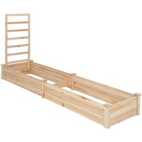 COSTWAY Hochbeet  1 St   mit Rankgitter  Blumenkasten aus Tannenholz  235x63x102 cm