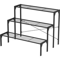 COSTWAY Pflanzentreppe  3 stufiger Metall Blumentreppe  belastbar bis 30 kg