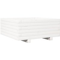 vidaXL Blumentopf Pflanzkübel Weiß 60x60x26 5 cm Massivholz Kiefer  1 St 