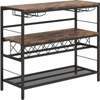 COSTWAY Weinschrank mit 4 Reihen Glashalter & Weinregal für 7 Flaschen  Küchenregal