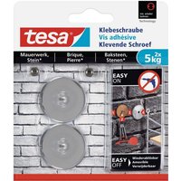 tesa Klebeband Runde Klebeschraube für Mauerwerk und Stein  5kg  VE 2 Stück silber