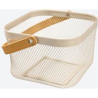 Aufbewahrungskorb mit Bambus Griff  ca. 24 5x24 5x17 5 cm