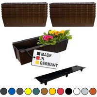 BURI Pflanzkübel Europaletten Blumenkasten Braun 12 Stück zum Einlassen Pflanzkasten
