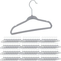 relaxdays Kleiderbügel 120 x Kinderkleiderbügel Samt grau