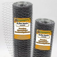 Aquagart Hasendraht 60m Sechseckgeflecht HühnerKaninchendraht Hasendraht 50cm   1 St 