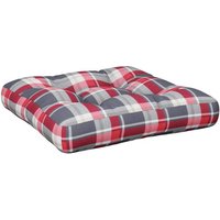 vidaXL Sitzauflage Palettenkissen Rot Kariert 58x58x10 cm Stoff   1 St 