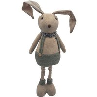 BURI Dekofigur 1 Osterhase mit Teleskopbeine Dekohase Hasenfigur Stoffhase Osterfigur