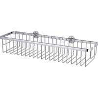 tesa Duschablage ALUXX Duschablagekorb ohne Bohren   9 2 cm : 45 0 cm : 12 5 cm  Packung 1 tlg.  selbstklebendes Hängeregal   für Bad & Dusche   silber glänzend