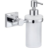 tesa Seifenspender 1x tesa hukk Seifenspender   Komplett Set  2 tlg   chrom weiß 11 cm : 12 7 cm : 17 cm