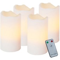 EGLO LED Kerze Advent  4er Set LED Wachskerzen Timer Funktion und Fernbedienung  10 cm  weiß