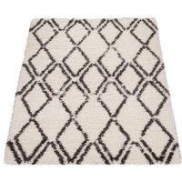 Paco Home Hochflor Teppich Maghreb 77  rechteckig  Höhe: 44 mm  modernes Rauten Design  weich und flauschig