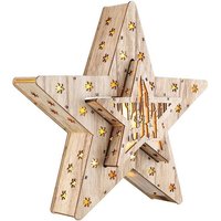 Spetebo LED Stern Zwei LED Holzsterne mit 16 LED  2  LED fest integriert  warmweiß  Weihnachtsstern beleuchtet im 2er Set   Deko Stern