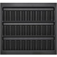 SO TECH  Schubkasteneinsatz Orga Box I für Optifit / blum Tandembox im 60er Schrank  Gewürzdoseneinsatz 513 x 473 x 28 lavagrau Perlstruktur