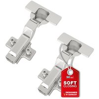 SO TECH  Türbeschlag SMOOTH Topfband T52 Scharnier Innenanschlag Komplettset  2 St   2er Set Standard gedämpft mit Kreuzplatte