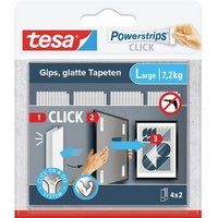 tesa Klebehaken tesa Powerstrips CLICK Large 4x 2 Stück  L x B  85 mm x 20 mm Inhalt:   Powerstrips CLICK 