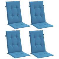 vidaXL Sitzauflage Hochlehner Auflagen 4 Stk. Melange Blau 120x50x4 cm Stoff   4 St 