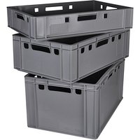 BURI Transportbehälter BURI Fleischkisten Kisten Eurobox lebensmittelecht   HDPE Metzgerkiste   4 St 