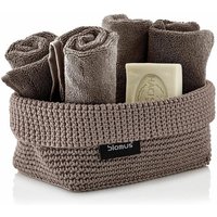 blomus Aufbewahrungskorb Häkelkorb TELA taupe L