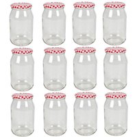 BURI Einmachglas 12 x Einmachglas 900ml Vorratsglas Einweckglas Konserve Schraubdeckel  Glas
