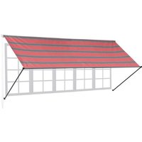 relaxdays Markise Fallarmmarkise in Grau Rot 400 x 120 cm
