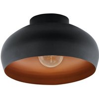 EGLO LED Deckenleuchte Mogano 2  Leuchtmittel exklusive  Wand /Deckenleuchte   H17 5 x Ø28 cm   schwarz  kupfer   1X40W exkl.